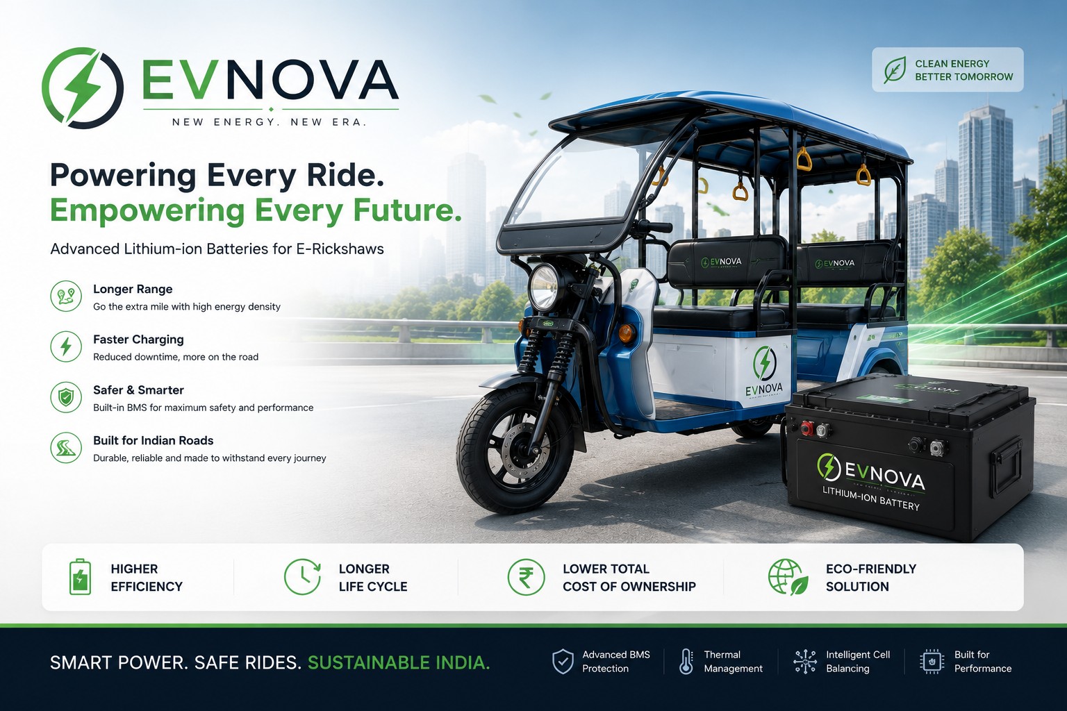 EV-1000 E-Rickshaw Battery